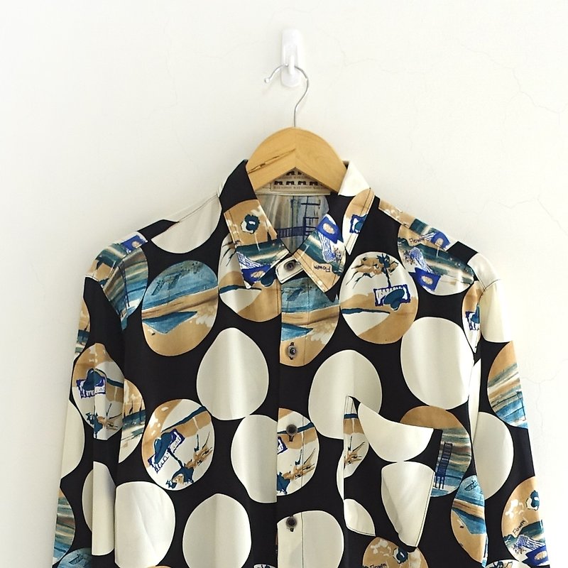 │Slowly│ Sea memories - Vintage shirts │vintage. Vintage. - Men's Shirts - Polyester Multicolor