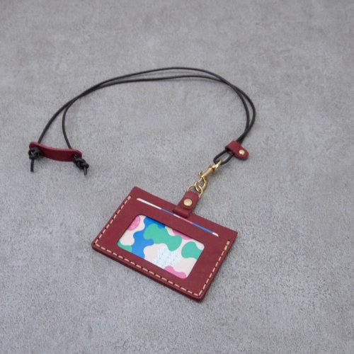 Be Two 手工皮件工作坊 橫式證件套 絲線伸縮拉環 識別證 真皮卡套