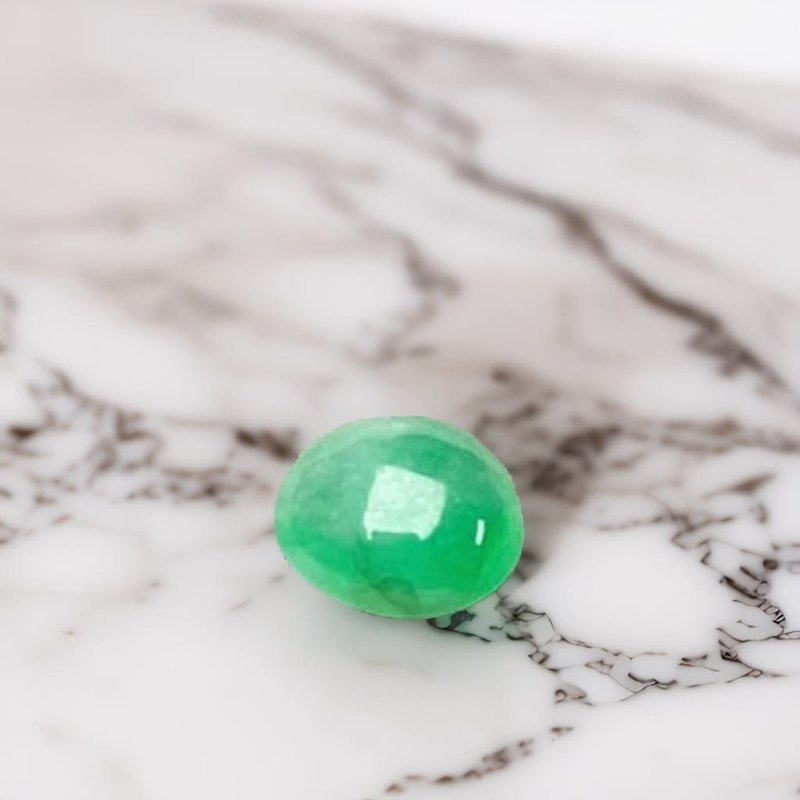 Ice sun green jade egg noodle | ring noodle | Stone| natural Burmese jade A grade jadeite - Metalsmithing/Accessories - Jade Green