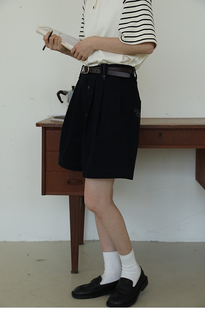 oddmaker retro American denim shorts women's summer thin section high waist slim a-line breathable five-point casual pants - กางเกงขาสั้น - ผ้าฝ้าย/ผ้าลินิน 