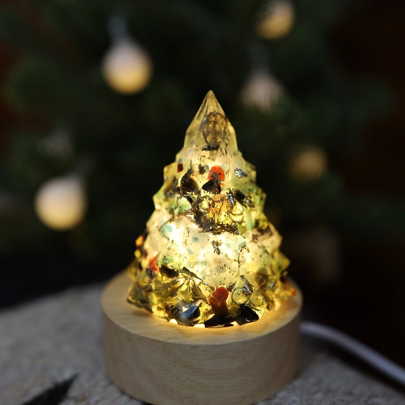 【Christmas Gift】Green Gradient Christmas Tree Night Light-Aogang Energy Tree/ Gemstone Tree Ore Crystal - Lighting - Crystal Green