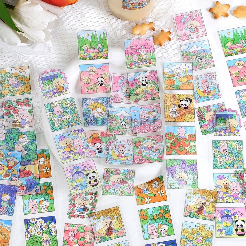 InfeelMe warm empty little joy series cute diy hand account decoration PET sticker - สติกเกอร์ - กระดาษ 