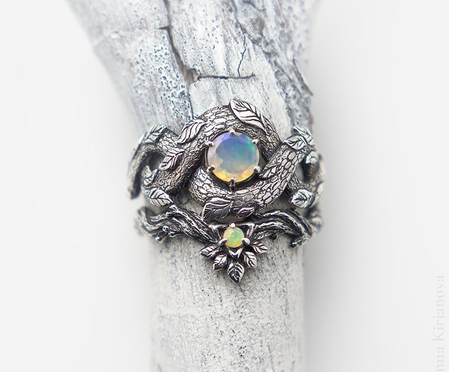 Fashion dragon opal ring