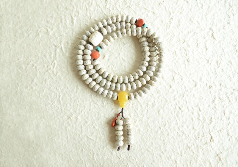 [Xingyue Bodhi] Natural High Quality Hainan Xingyue Bodhi 108 Large Size Pure Buddhist Rosary - Bracelets - Gemstone White