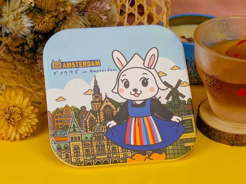 陶瓷杯墊【廢兔 in Amsterdam】 - 杯墊 - 陶 
