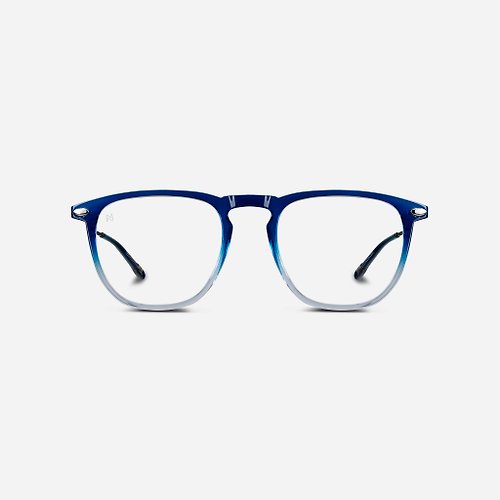NOOZ OPTICS 法國眼鏡旗艦店 法國Nooz抗藍光平光眼鏡鏡腳便攜款(透明鏡片)矩形-漸變-藍色透明