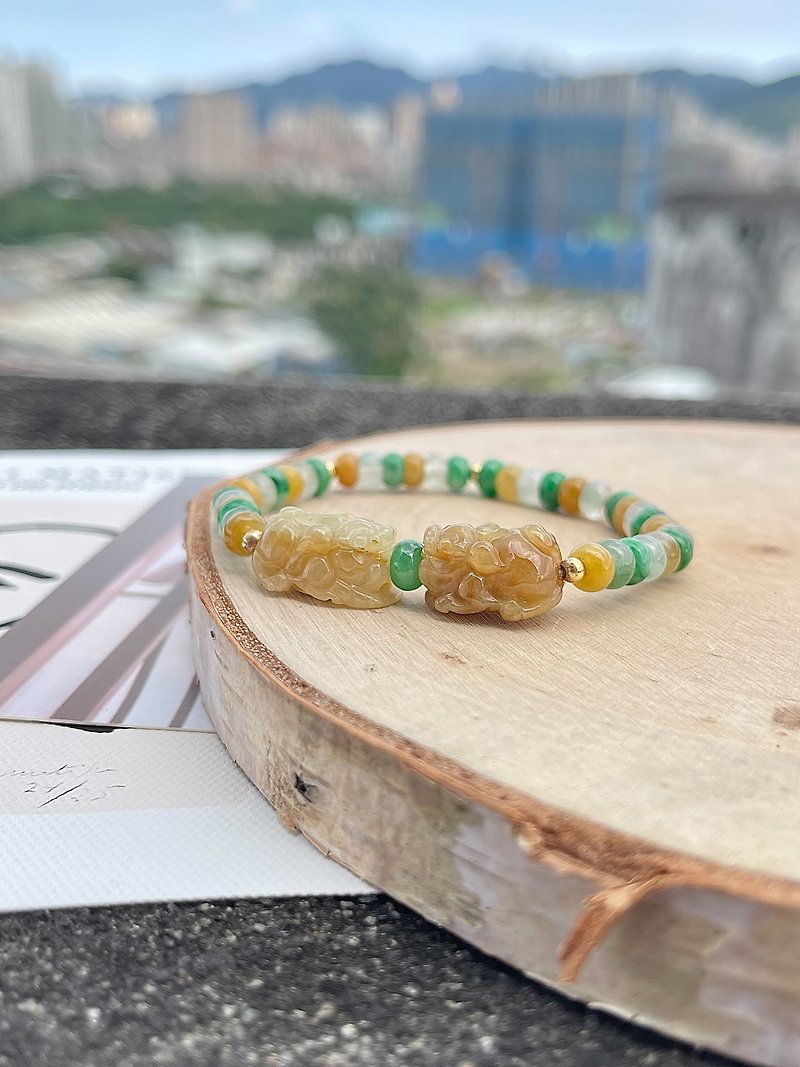 Ice Honey Pixiu Bracelet | Natural Burmese Jadeite - Bracelets - Jade Gold