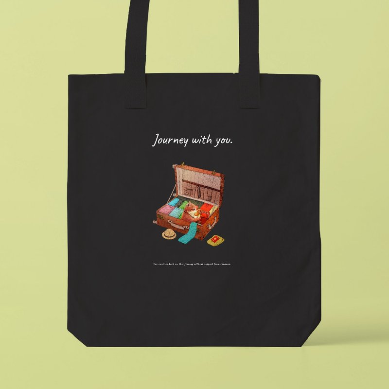 Journey with you /A3サイズ対応のトートバッグ - 手提包/手提袋 - 棉．麻 白色