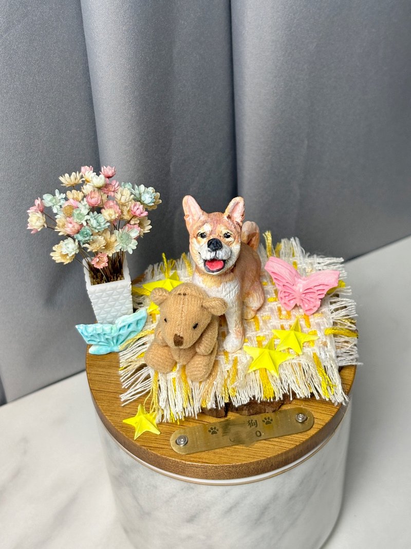 丨Custom | Handmade Japanese Clay Pet Memorial Box / Ashes Urn - หมอน - ดินเหนียว สีกากี