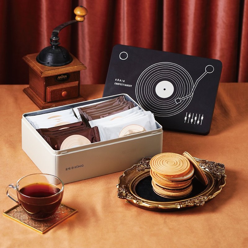 [Jinge Food] Guefulei Pancake Tin Box 20-piece Gift Box (Chocolate/Milk) - Handmade Cookies - Other Materials Brown