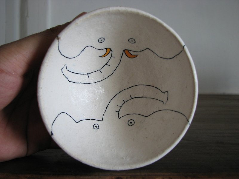 ゾウさん茶碗 - 花瓶・植木鉢 - 陶器 ホワイト