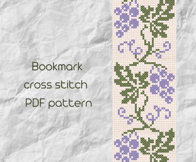 デジタル】十字繡圖案 しおり クロスステッチ 型紙 ぶどう飾り xstitch PDF型紙 /154/ - ショップ NaraXstitch  patterns ハンドメイド講座・関連電子書籍 - Pinkoi