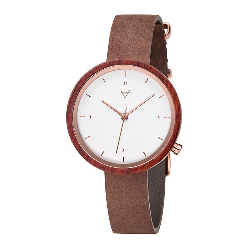KERBHOLZ - Wood Watch - HILDE - Rosewood - Brown (Women) (36mm) - นาฬิกาผู้หญิง - ไม้ สีนำ้ตาล