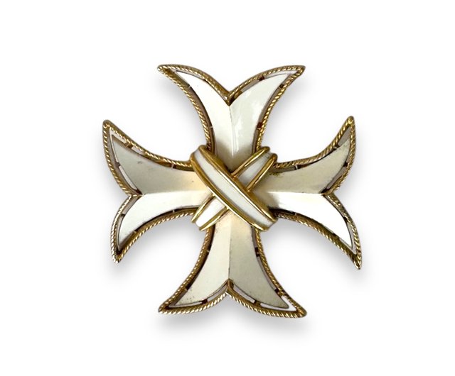 Weiss factory Maltese Cross Brooch Vintage