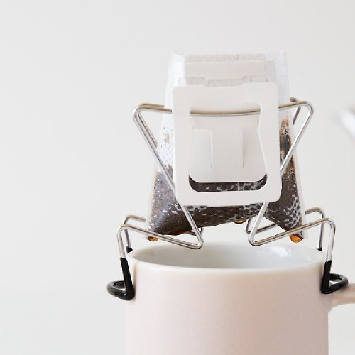 日本 ORIGAMI 摺紙濾杯 Drip Chair不鏽鋼掛耳咖啡架+ORIGAMI Aroma 馬克杯