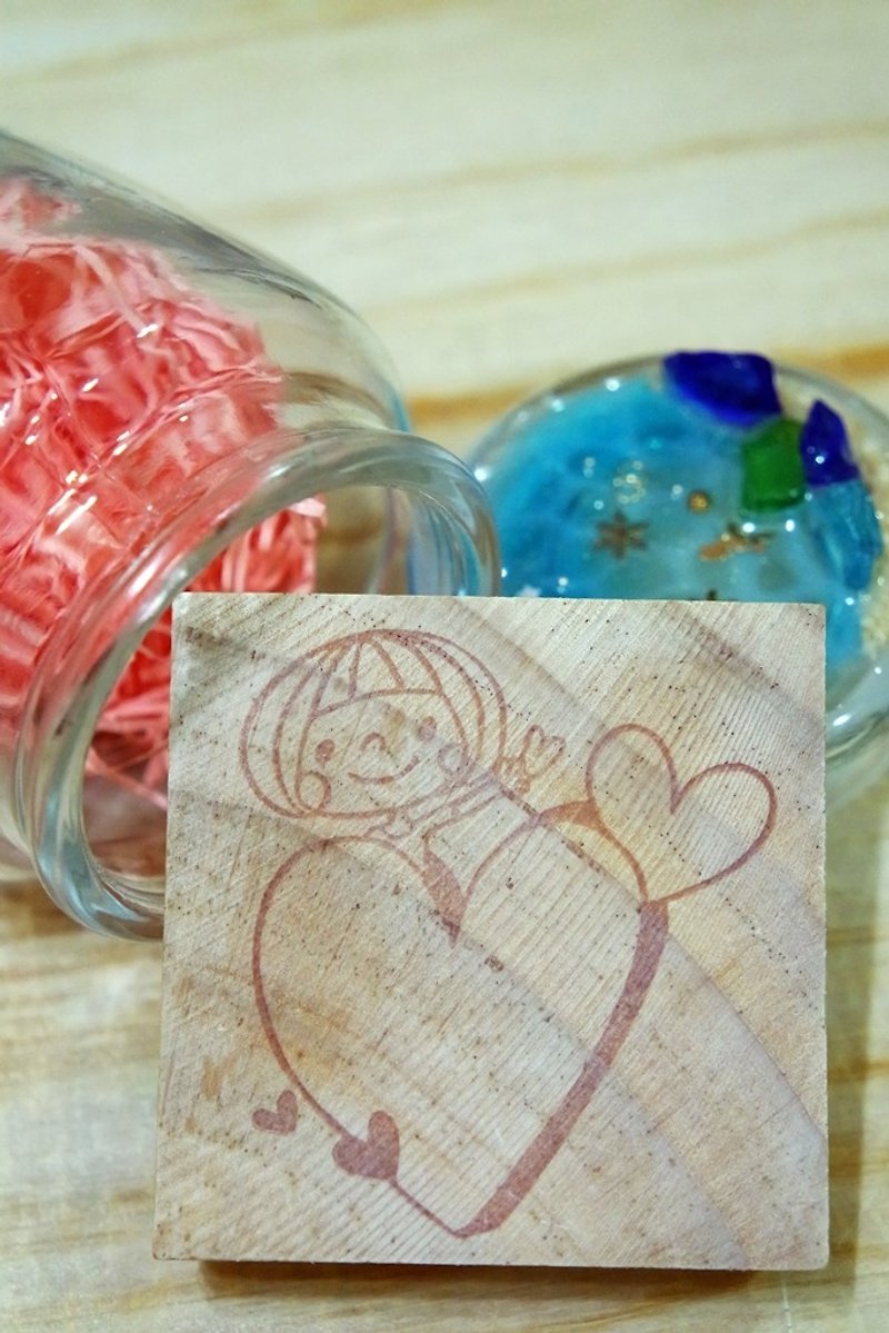 Hand carved stamp / Love Girl MEMO chapter - Stamps & Stamp Pads - Rubber 