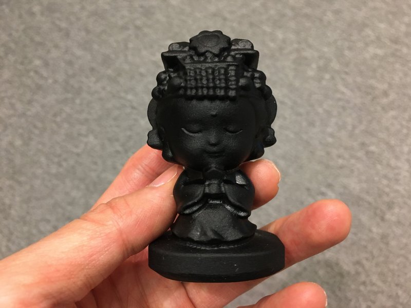 磨沙黑曜石媽祖擺件 ( 1 ) - 有助清除和淨化負能量 - 擺飾/家飾品 - 水晶 