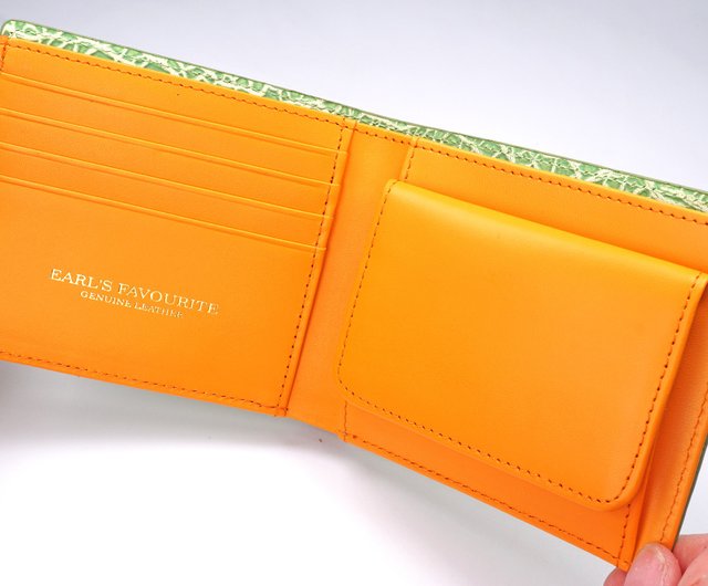 メロンの2つ折り財布 夕張メロン 牛革製 cantaloupe wallet - ショップ