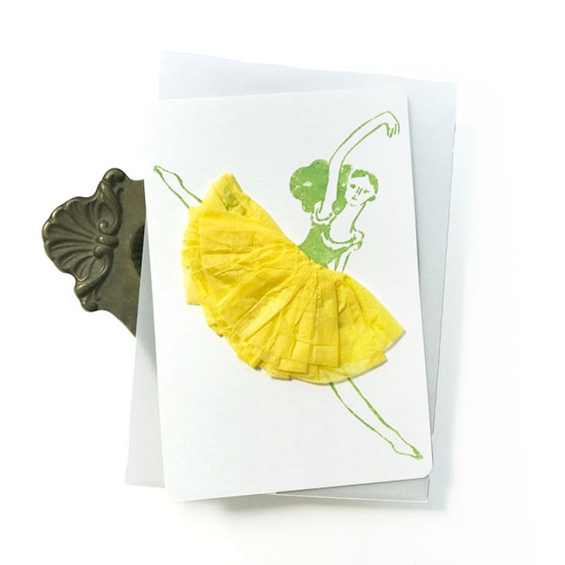 バレリーナのカード　黄色スカート - カード・はがき - 紙 イエロー