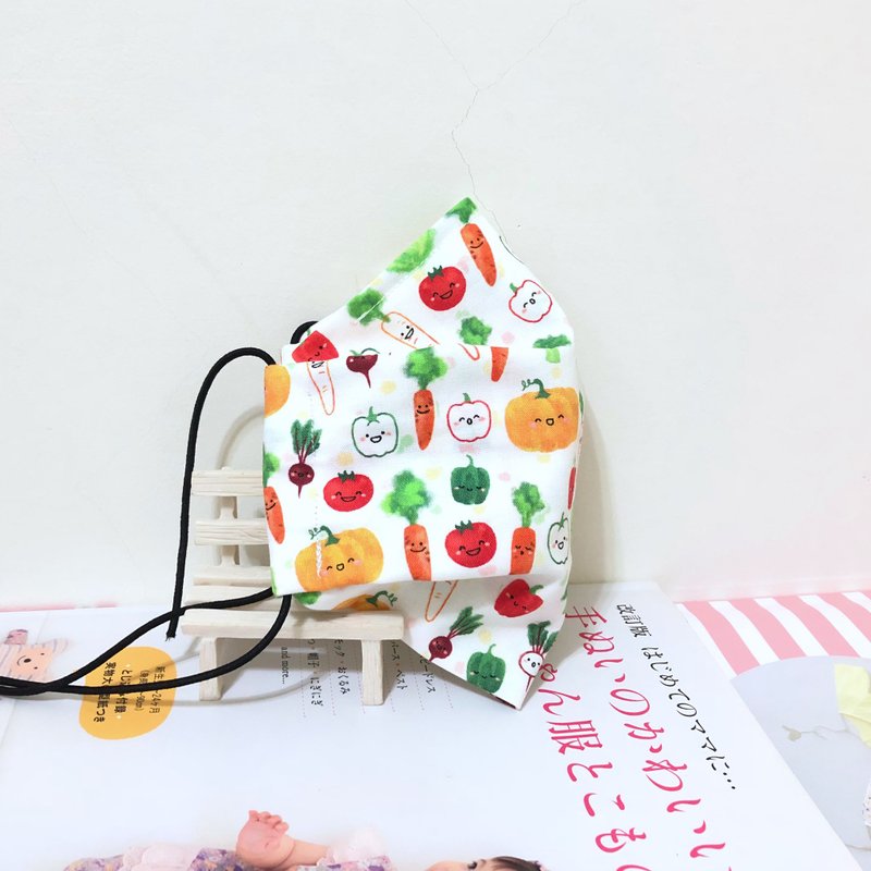 蔬菜水果/成人.兒童.幼幼.立體服貼布口罩.有鼻梁壓條.可放濾材 - 口罩/口罩收納套 - 棉．麻 白色