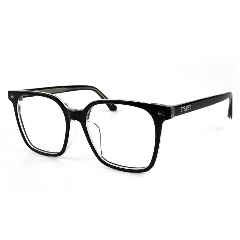 HOYA Group-New Vision FROMEYES 1.61 Blue Light Filter×Acetate Black Thick Frame Glasses - กรอบแว่นตา - วัสดุอื่นๆ สีดำ