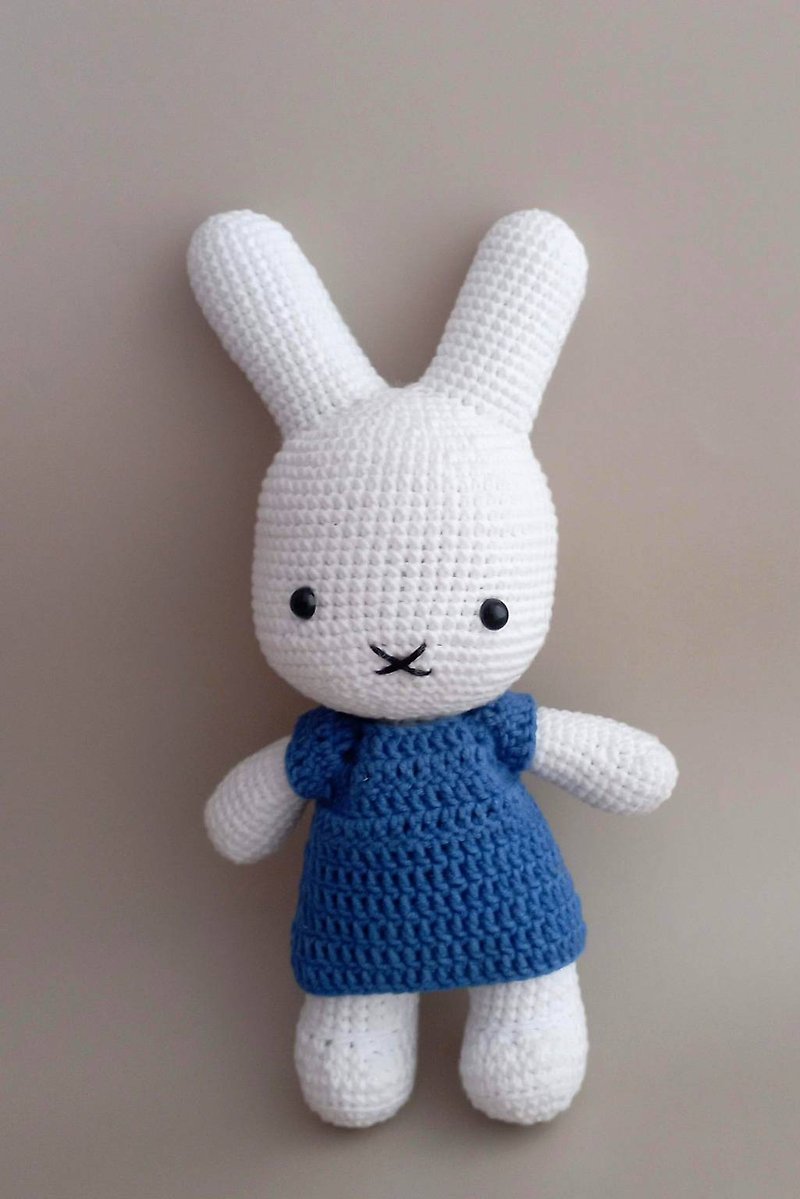 Miffy handmade and her blue dress - Kids' Toys - Cotton & Hemp White