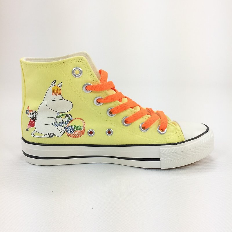 Moomin 噜噜 Mi Authorization-Canvas Shoes (Yellow Shoes Orange Belt / Women's Shoes Limited) -AE15 - Women's Casual Shoes - Cotton & Hemp Yellow
