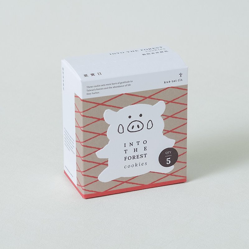 【菓實日】台灣野豬紅茶脆餅(5片盒裝) - 手工餅乾 - 新鮮食材 白色