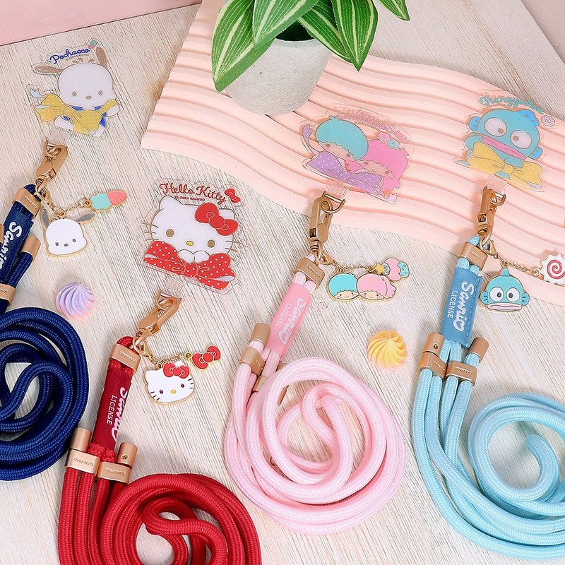 GARMMA Sanrio family metal pendant buckle long strap - Phone Accessories - Other Materials 