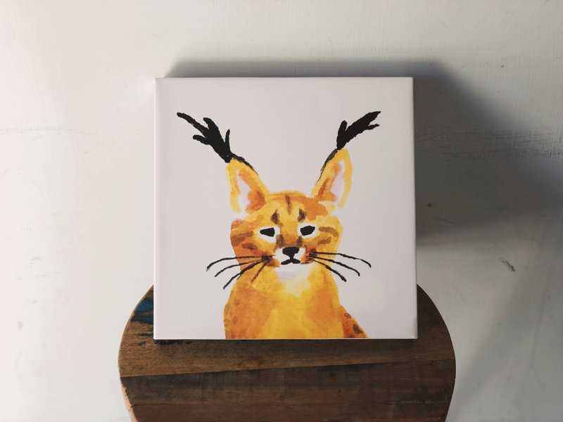 Eurasian Lynx Lynx. | Wooden Framed Picture - โปสเตอร์ - ไม้ ขาว