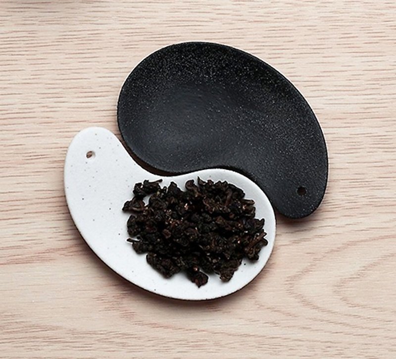 Buertang│Rock mine white Tai Chi teaspoon (1 set) - Teapots & Teacups - Other Materials White