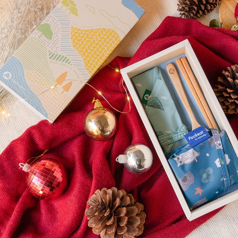 減塑新生活禮盒組-領角鴞玉山款 - 便當盒/食物袋 - 塑膠 藍色