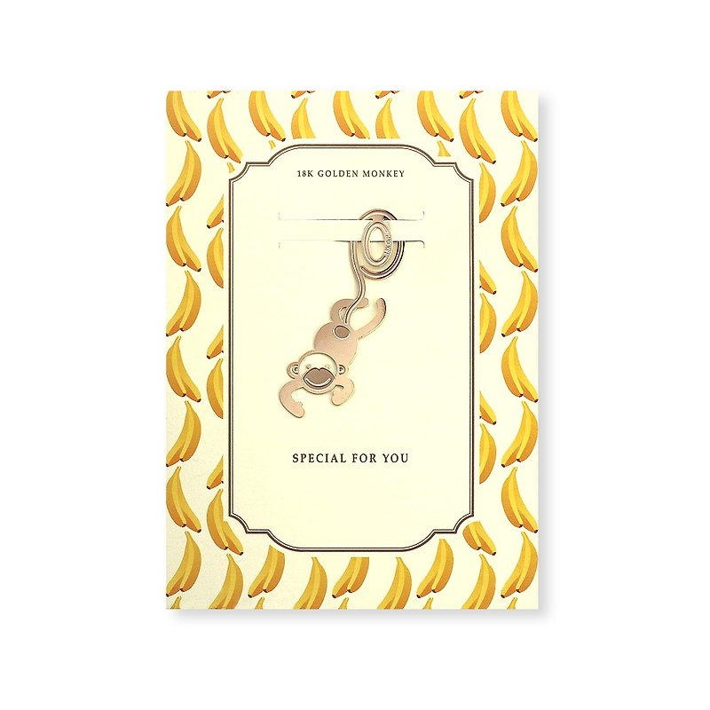 bookfriends-18K gold natural style bookmarks - banana monkey, BZC24180 - ที่คั่นหนังสือ - วัสดุอื่นๆ สีทอง