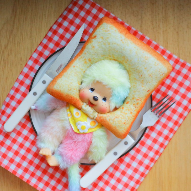 Monchchichi S Doll clothes Bread hat fpr Monchchichidoll and Egg scra - 寶寶/兒童玩具/玩偶 - 棉．麻 橘色