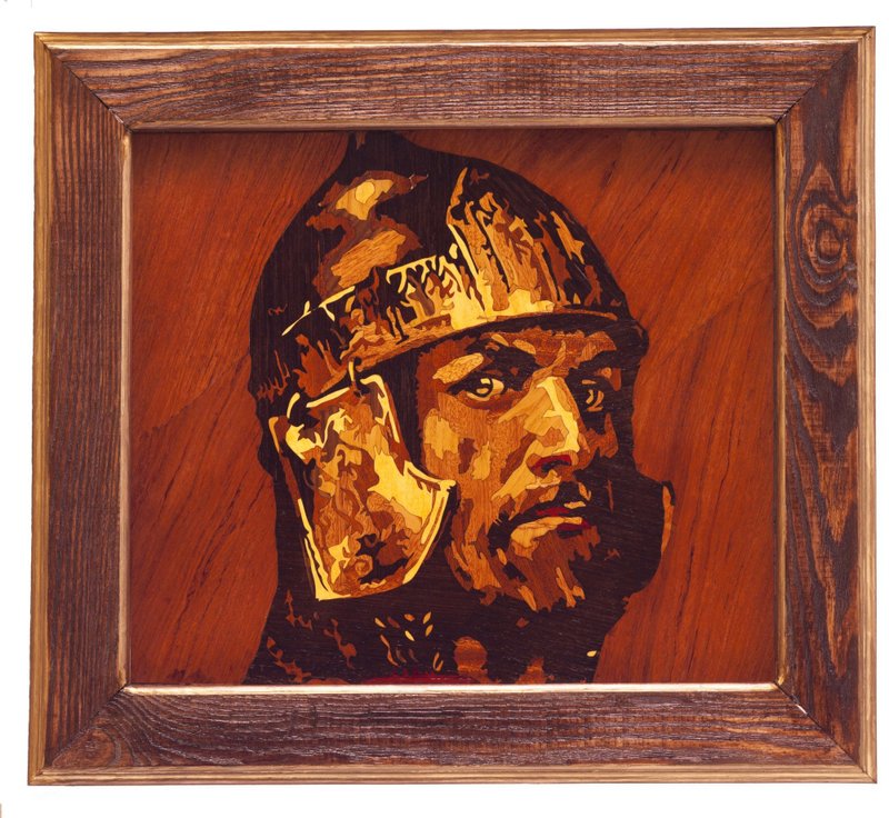 Saint Alexander Nevsky portrait Orthodox Byzantine Christian Wood portrait Wall - Wall Décor - Wood Orange