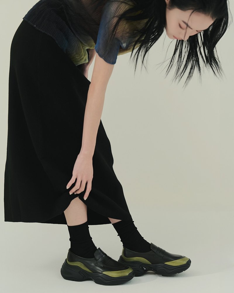 LEBE 佩尼樂福 - 橄欖綠 - 女皮鞋 - 真皮 綠色