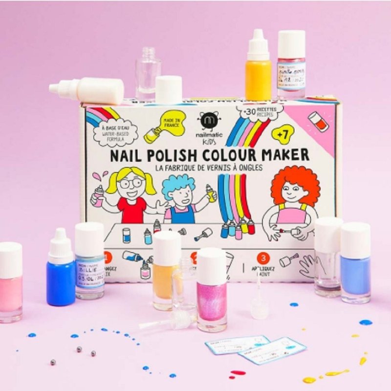 nailmatic Lab Kids DIY Aqua Bright Color Nail Polish Set - Other - Resin 