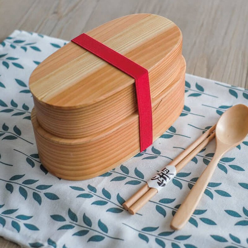 LINKIFE wood series natural ash wood strappy bento box - Lunch Boxes - Wood 
