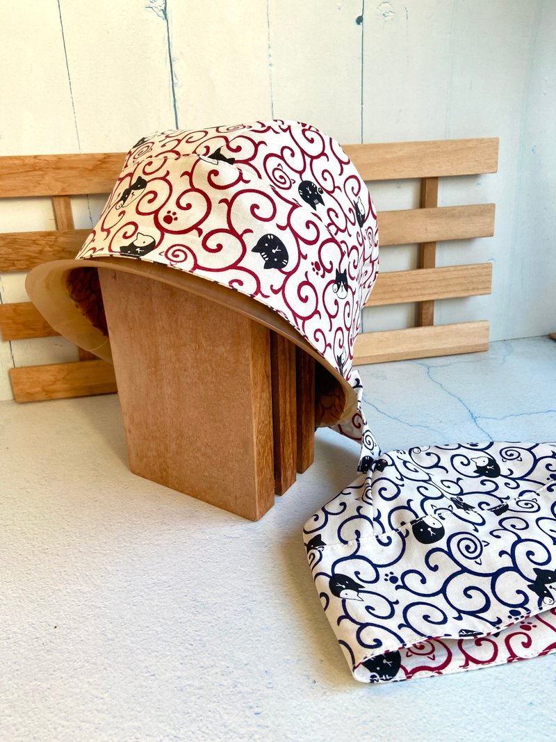 Tang straw hat, double-sided turban cap, surgical cap, medical cap, cooking work cap, made of pure cotton - หมวก - ผ้าฝ้าย/ผ้าลินิน 