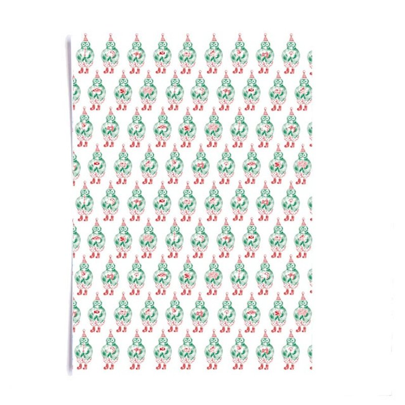 Christmas wrapping paper christmas owl - วัสดุห่อของขวัญ - กระดาษ 