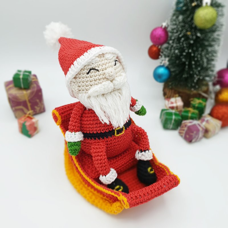 The little cool Santa Claus with Sleigh | Amigurumi Christmas Crochet PATTERN PD - 手工藝教學/工具書 - 其他材質 