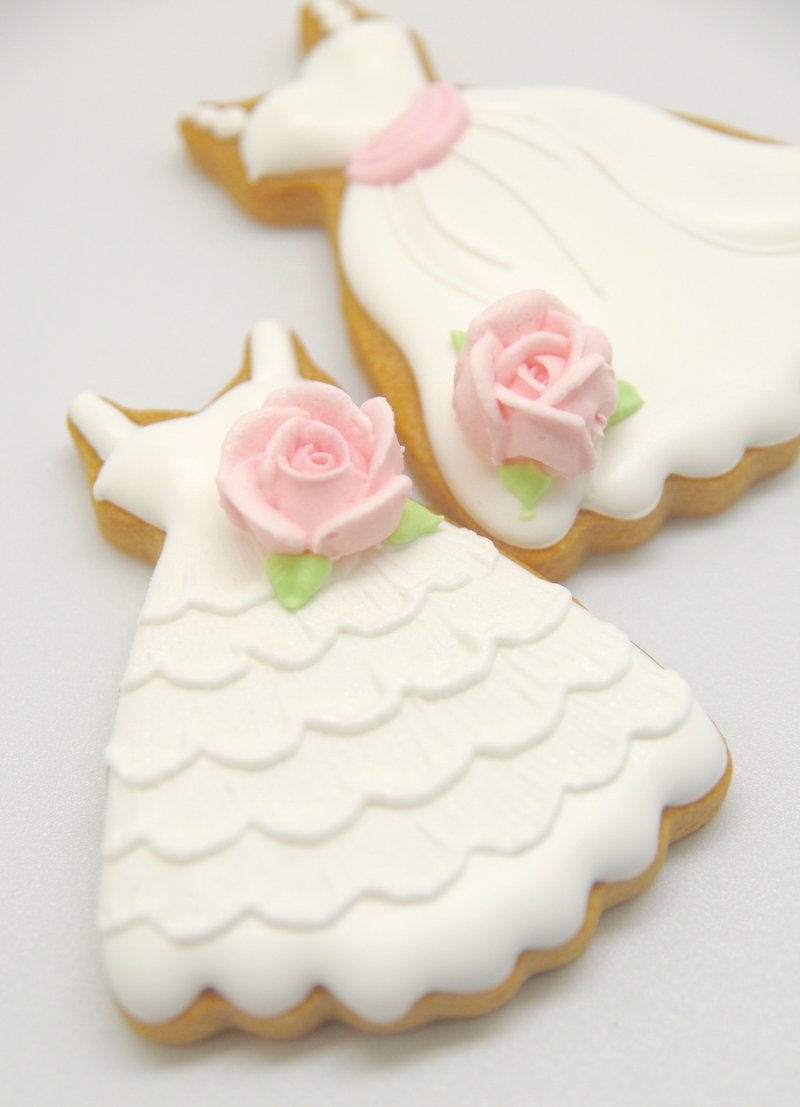 白色婚禮餅乾（20片）純白禮服 糖霜餅乾 新人婚禮 婚禮小物 TFD - 手工餅乾 - 新鮮食材 白色