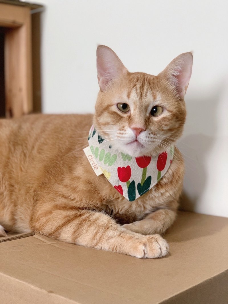 Furry kid triangle scarf-tag style [Go for a walk on weekends] - Collars & Leashes - Cotton & Hemp Pink