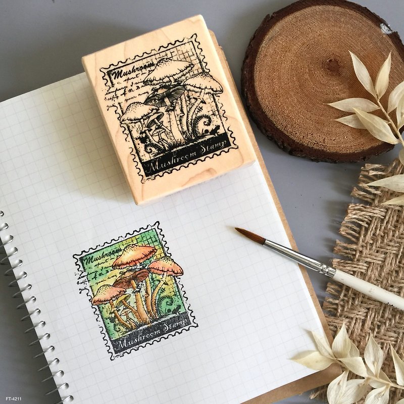 楓木印章-蘑菇郵票 FT-4211 - 印章/印台 - 木頭 