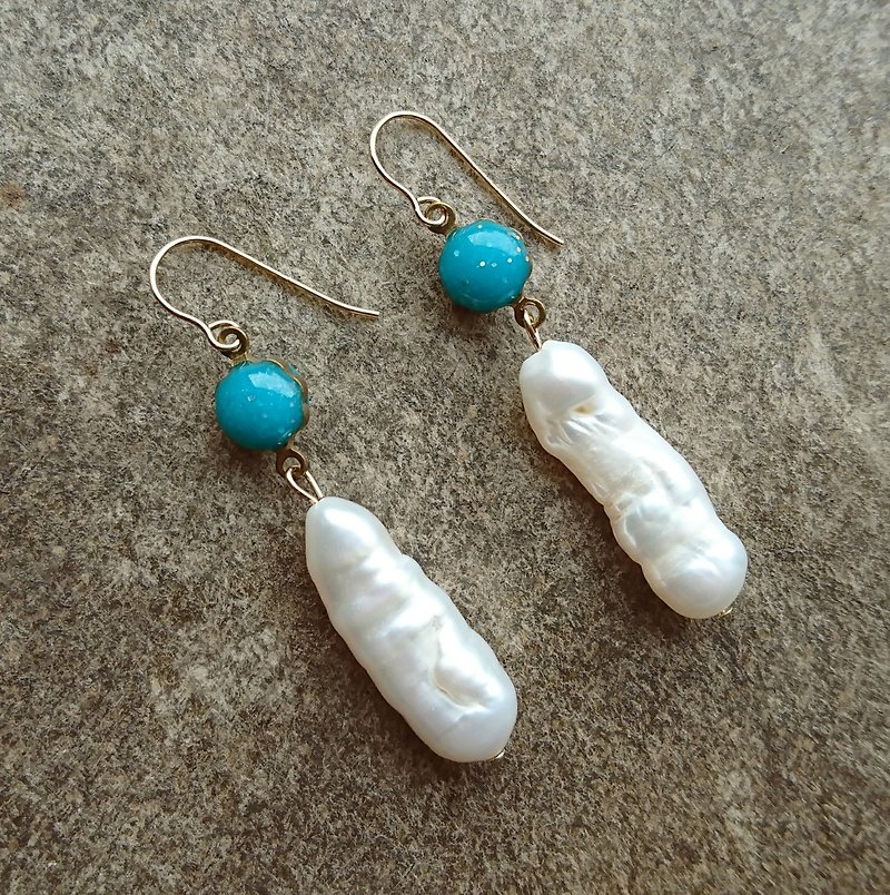 Long Pearl Earrings - Earrings & Clip-ons - Other Metals White