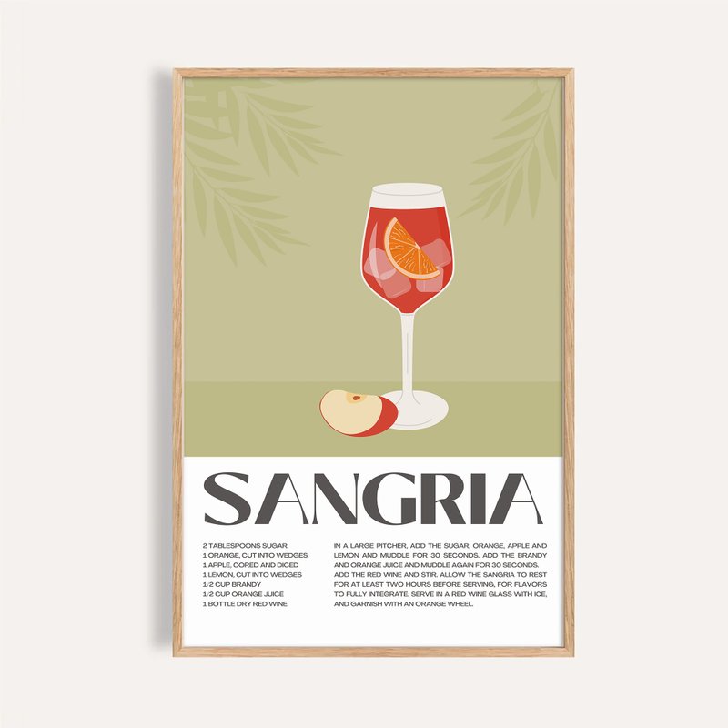 果香桑格利亞 Sangria / 調酒藝術掛畫 畫芯 餐酒館海報 無框畫 - 海報/掛畫/掛布 - 紙 