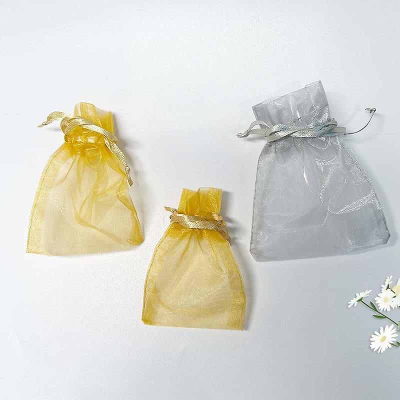 純色手作浪漫飾品包裝紗網袋-收納紗袋束口袋 香檳金時尚銀1組9入 - 包裝材料 - 其他材質 多色
