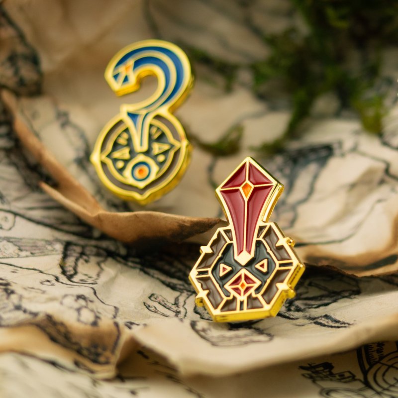Quest Marker Enamel Pins | Gift ideas for gamers | 角色扮演遊戲徽章 - เข็มกลัด - โลหะ สีนำ้ตาล