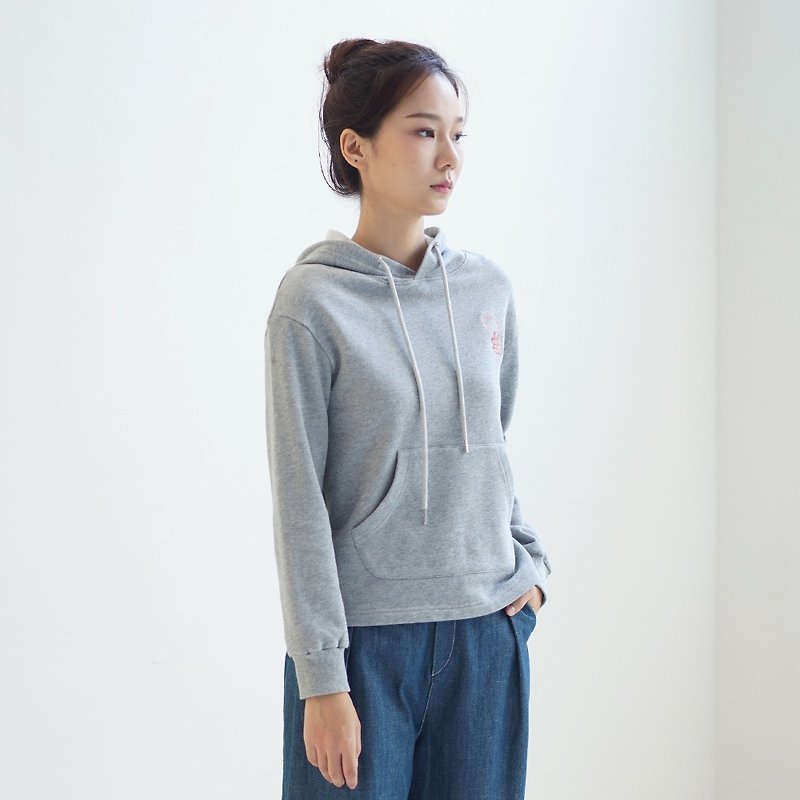 Japanese Temari Embroidery and Fleece Hoodie Hoodie SH190517 - Unisex Hoodies & T-Shirts - Cotton & Hemp Gray