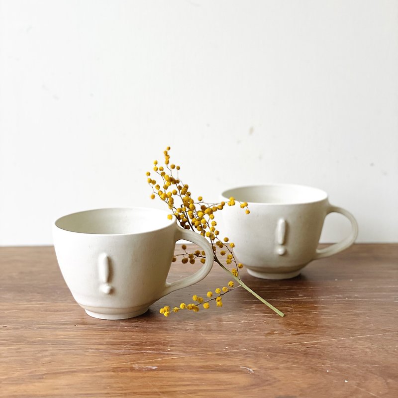 Exclamation mark series | Mugs in pair - Mugs - Pottery White